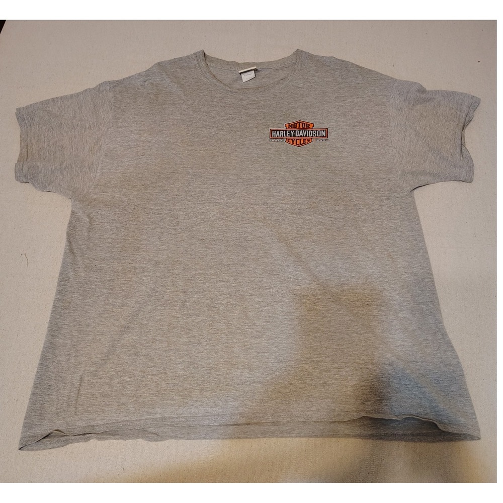 Harley Davidson Chicago T‎ Shirt 2X Large Grey Short Sleeve Motor Cycle Y2k JJ